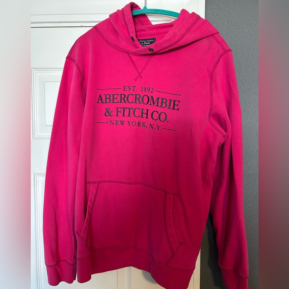 Abercrombie & Fitch Hot Pink Hoodie with Teal Lining